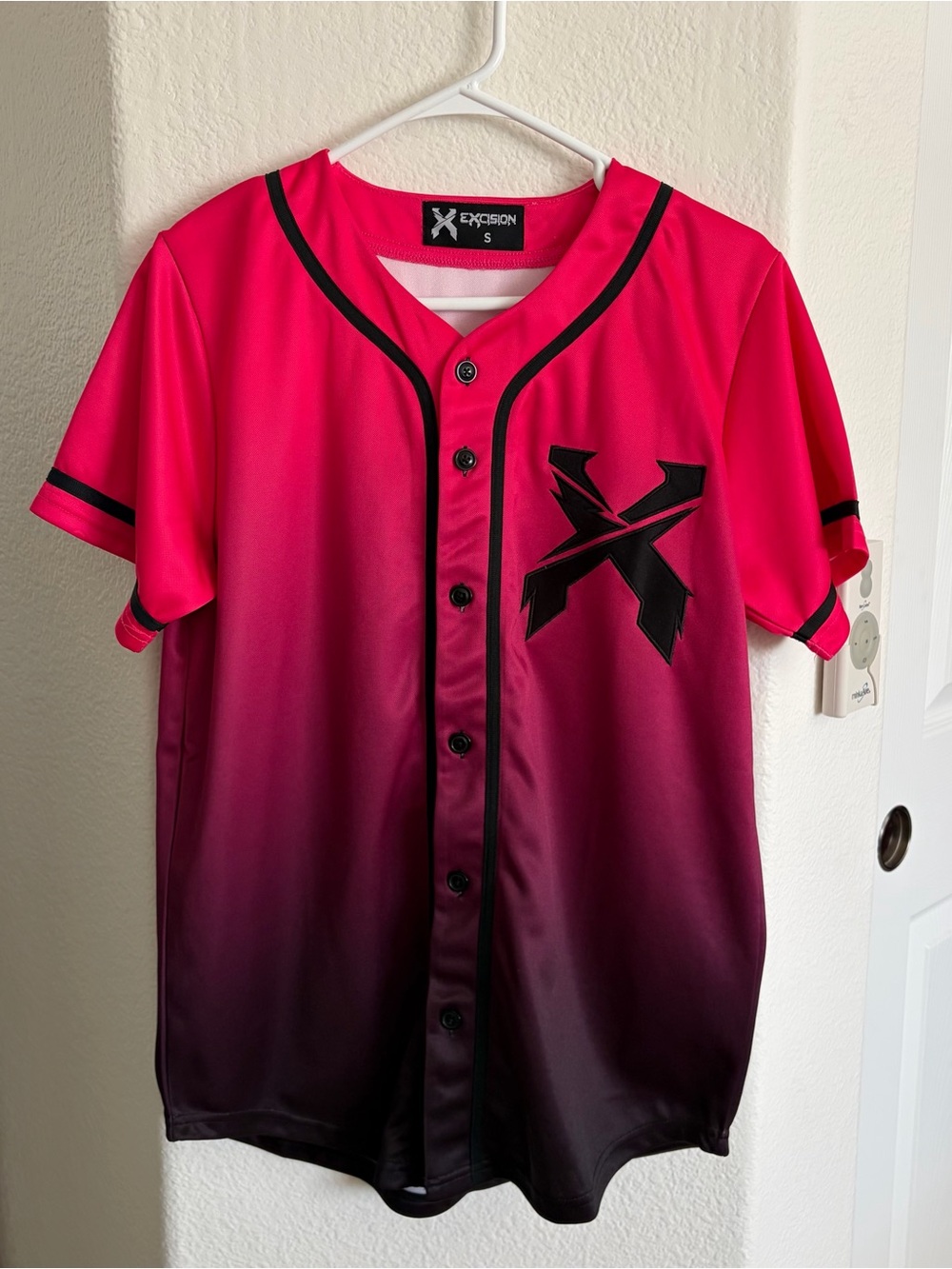 Excision HEADBANGER BASEBALL JERSEY (NEON PINK/BLACK GRADIENT)